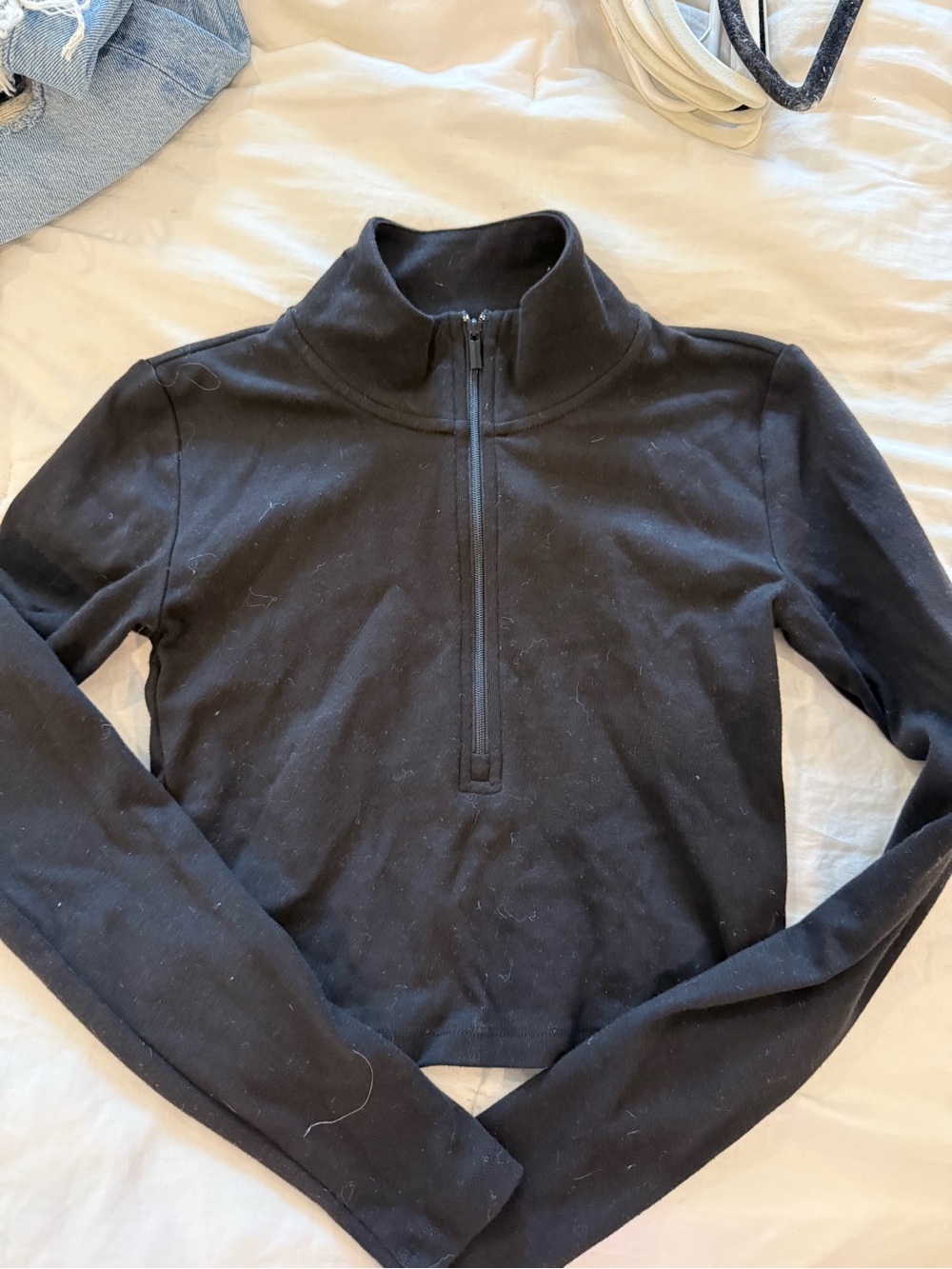 Sunday Best Black Half-Zip Mock Neck Sweatshirt